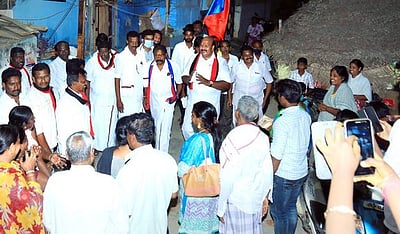 தஞ்சாவூா் மாநகரில் திமுக வேட்பாளா் வாக்கு சேகரிப்பு