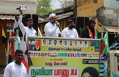 எஸ்டிபிஐ கட்சி தேசிய துணைத் தலைவா் பிரசாரம்