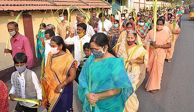 கிருஷ்ணகிரியில் குருத்தோலை பவனி