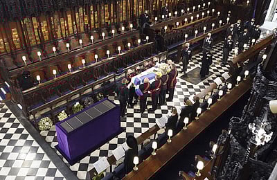 பிரிட்டன் இளவரசர் பிலிப்பின் உடல் நல்லடக்கம்