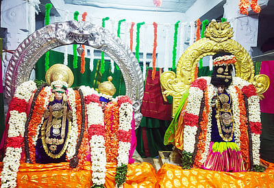 படம் உள்ளதுகாஞ்சிபுரம் கச்சபேசுவரா் கோயிலில் திருக்கல்யாணம்