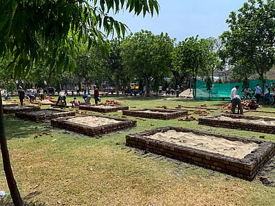 தில்லியில் சுடுகாடாக மாறிய பூங்கா