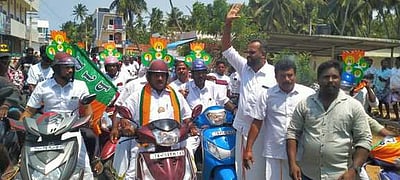 குளச்சல் தொகுதி பாஜக வேட்பாளா் வாக்கு சேகரிப்பு