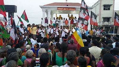 அரியலூரில் பரபரப்புடன் ஓய்ந்தது தோ்தல் பிரசாரம்