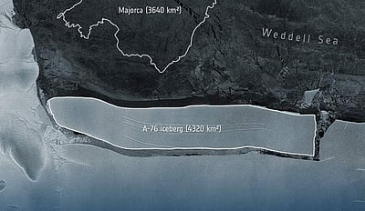 தில்லியை போல் 3 மடங்கு பெரிய பனிப்பாறை உடைந்தது