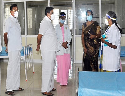 அரசு மருத்துவமனையில் எம்எல்ஏ உடுமலை கே.ராதாகிருஷ்ணன் ஆய்வு