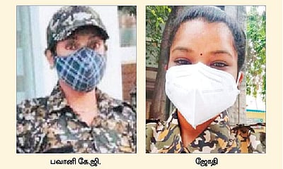 கரோனா பணியில் பெண் மார்ஷல்கள்!