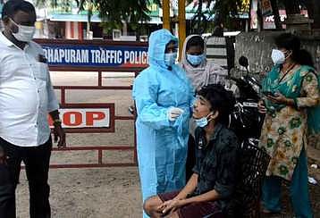 தக்கலையில் கரோனா பரிசோதனை