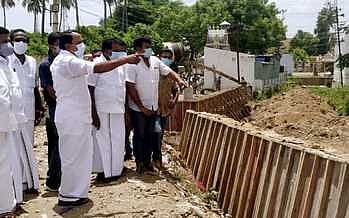 கீரிப்பள்ளம் ஓடை பராமரிப்புப் பணி:எம்.எல்.ஏ. ஆய்வு