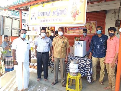 தம்மம்பட்டியில் சேவா பாரதி அறக்கட்டளை சார்பில் கரோனா தடுப்பு பணி!