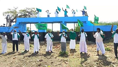 மேக்கேதாட்டு அணை: தமிழக காவிரி விவசாய சங்கம் சார்பில் கண்டன ஆர்ப்பாட்டம்