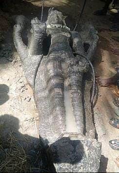 அரியலூா் அருகே 8 அடி உயர பெருமாள் சிலை கண்டெடுப்பு