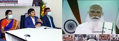 கோவை கல்லூரி மாணவா்களுடன் பிரதமா் மோடி கலந்துரையாடல்