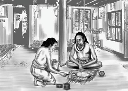 தென்னை ஓலையில் விருந்து!