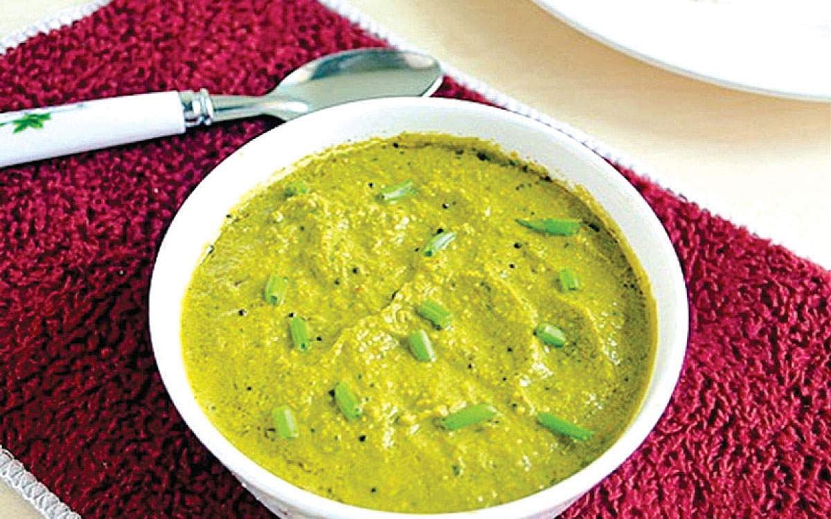 வெங்காய தாள்  சட்னி 