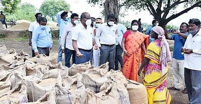 நேரடி நெல் கொள்முதல் நிலையங்களில் ஆய்வு