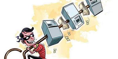 காவலரை துப்பாக்கியால் சுட்டுத் தப்பிய ஏடிஎம் கொள்ளையர்கள்