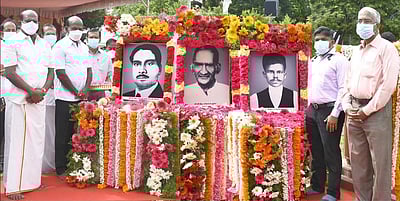 சுதந்திரப் போராட்டத் தியாகிகளுக்கு அமைச்சர் மா. சுப்பிரமணியன் மரியாதை