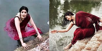 புகைப்படம் எடுக்கும்போது குளத்தில் தவறி விழுந்த ரித்திகா - வெளியான விடியோ