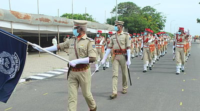 காரைக்காலில் சுதந்திர தின அணிவகுப்பு ஒத்திகை