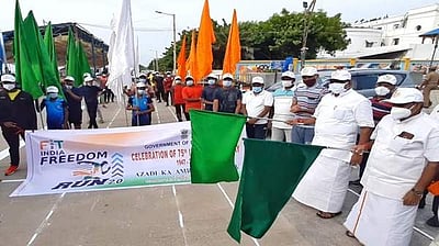 புதுச்சேரியில் 75-வது சுதந்திர தினத்தையொட்டி "பிட் இந்தியா" விடுதலை விழிப்புணர்வு ஓட்டம்