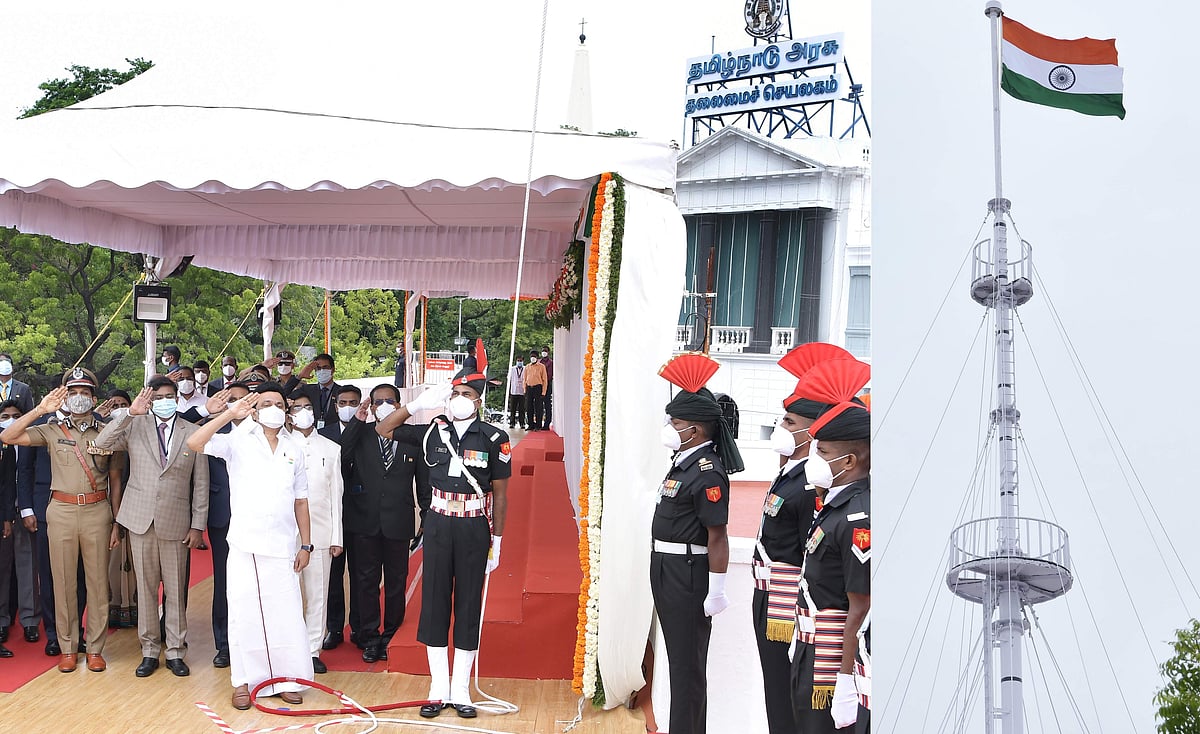 Tamilnadu CM MK Stalin hoists National Flag
