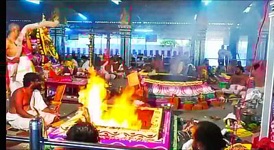 மானாமதுரை பிரத்யங்கிரா தேவி கோயிலில் அதிருத்ர சண்டீ யாகம் நிறைவு