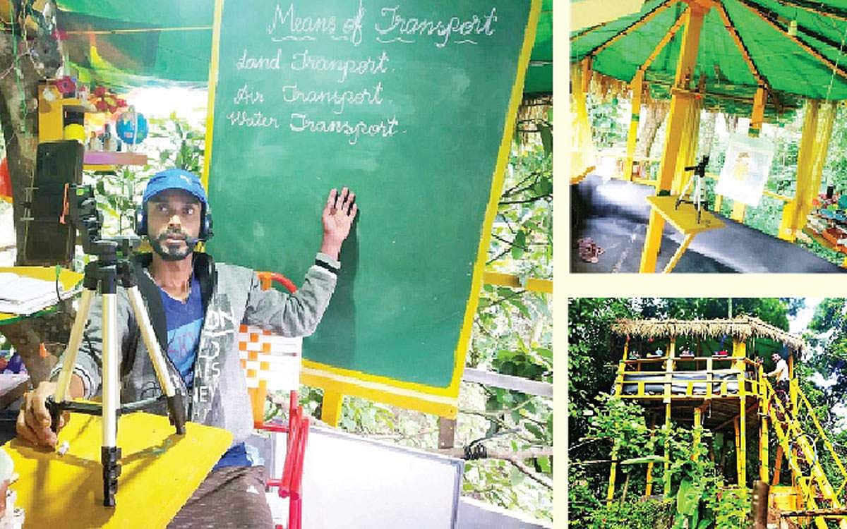 மாமரத்தில் ஆன்லைன் வகுப்பு!