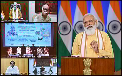 சோம்நாத்தில் புதிய கோயில்: பிரதமா் மோடி அடிக்கல் நாட்டினார்