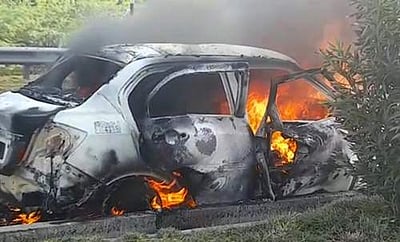 மணப்பாறை அருகே சென்று கொண்டிருந்த காரில் திடீர் தீ: ஓட்டுநர் பலி