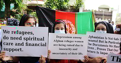 'எங்களுக்கு உணவு, கல்வி, பாதுகாப்பு வேண்டும்’: தில்லியில் ஆப்கன் அகதிகள் போராட்டம்