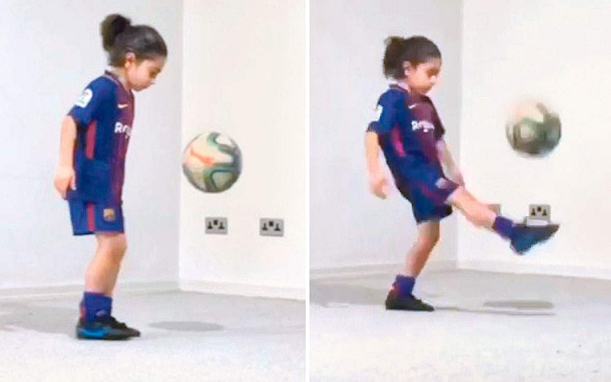 கால்பந்தில் அசத்தும் குட்டிப் பிரபலம்!