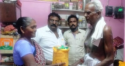 திருச்செந்தூரில் பாஜக சாா்பில் உதவி