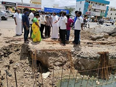 கழிவுநீா் கால்வாய்ப் பணிகள்: எம்எல்ஏ ஆய்வு