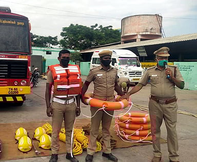 காங்கயத்தில் பேரிடா் மீட்பு ஒத்திகை