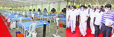 சென்னை வா்த்தக மையத்தில் கரோனா சிகிச்சை மையம்: முதல்வா் மு.க.ஸ்டாலின் ஆய்வு