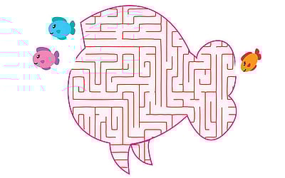 இரு மீன்களை அடைய  மீனுக்கு வழிகாட்டுங்களேன்...