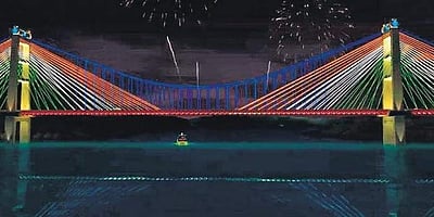 நாட்டிலேயே முதன் முறையாக கிருஷ்ணா நதி மீது ரூ.1,082 கோடி செலவில்  கேபிள் பாலம்!