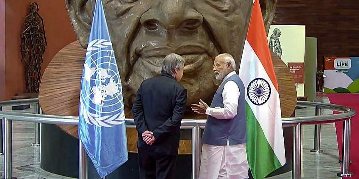 பிரதமர் மோடியுடன் ஐ.நா பொதுச் செயலாளர் குட்டெரெஸ் சந்திப்பு!