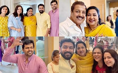 பாட்டு, நடனம் என  களைகட்டிய நடிகர் சிவகுமார் குடும்பத்தின் தீபாவளி கொண்டாட்டம் (விடியோ)