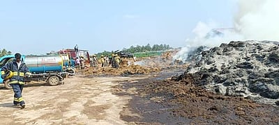 மணப்பாறை அருகே தேங்காய் நார் ஆலையில் தீ: பல லட்சம் மதிப்பிலான பொருள்கள் எரிந்து நாசம்!