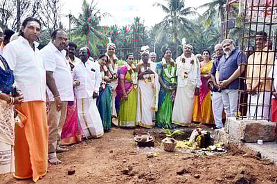 ராஜகோபுரம் அமைக்க பூமி பூஜை