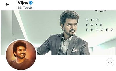 ரசிகர் வரைந்த படத்தினை ட்விட்டரில் முகப்புப் படமாக மாற்றினார் நடிகர் விஜய்!