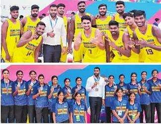 கூடைப்பந்தில் தமிழக ஆடவருக்கு தங்கம்; மகளிருக்கு வெள்ளி