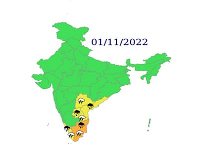 தமிழகத்துக்கு ஆரஞ்சு எச்சரிக்கை விடுத்தது இந்திய வானிலை மையம்