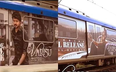 சென்னை மெட்ரோ ரயிலில் ‘வாரிசு’ போஸ்டர்கள்! 