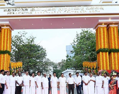 டிபிஐ வளாகத்துக்கு அன்பழகன் பெயர்; நூற்றாண்டு நினைவு வளைவு திறப்பு