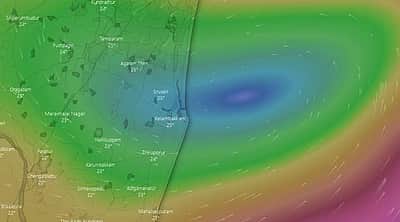 சிறுசேரி - கேளம்பாக்கம் இடையே கரையைக் கடக்கும் மாண்டஸ் புயல்!
