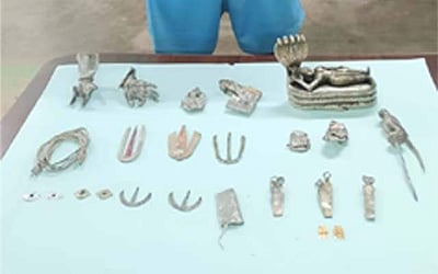 துறையூர் அருகே கோயிலில் திருடிய இளைஞர் கைது: வெள்ளி பொருள்கள் மீட்பு