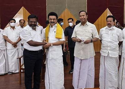 முதல்வர் மு.க.ஸ்டாலின் - திருமாவளவன் சந்திப்பு